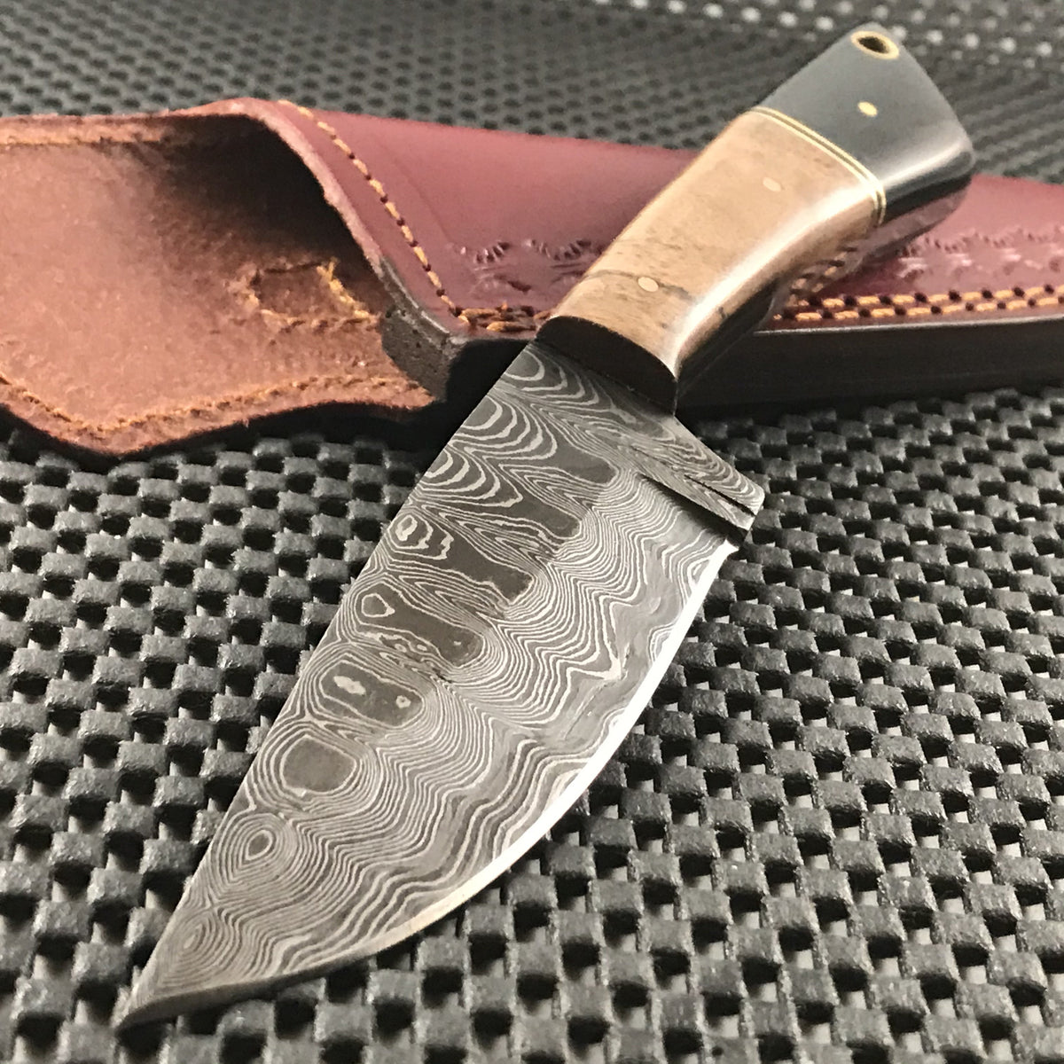 Hand-Forged Damascus Skinning Knife from Indy Hammered Knives