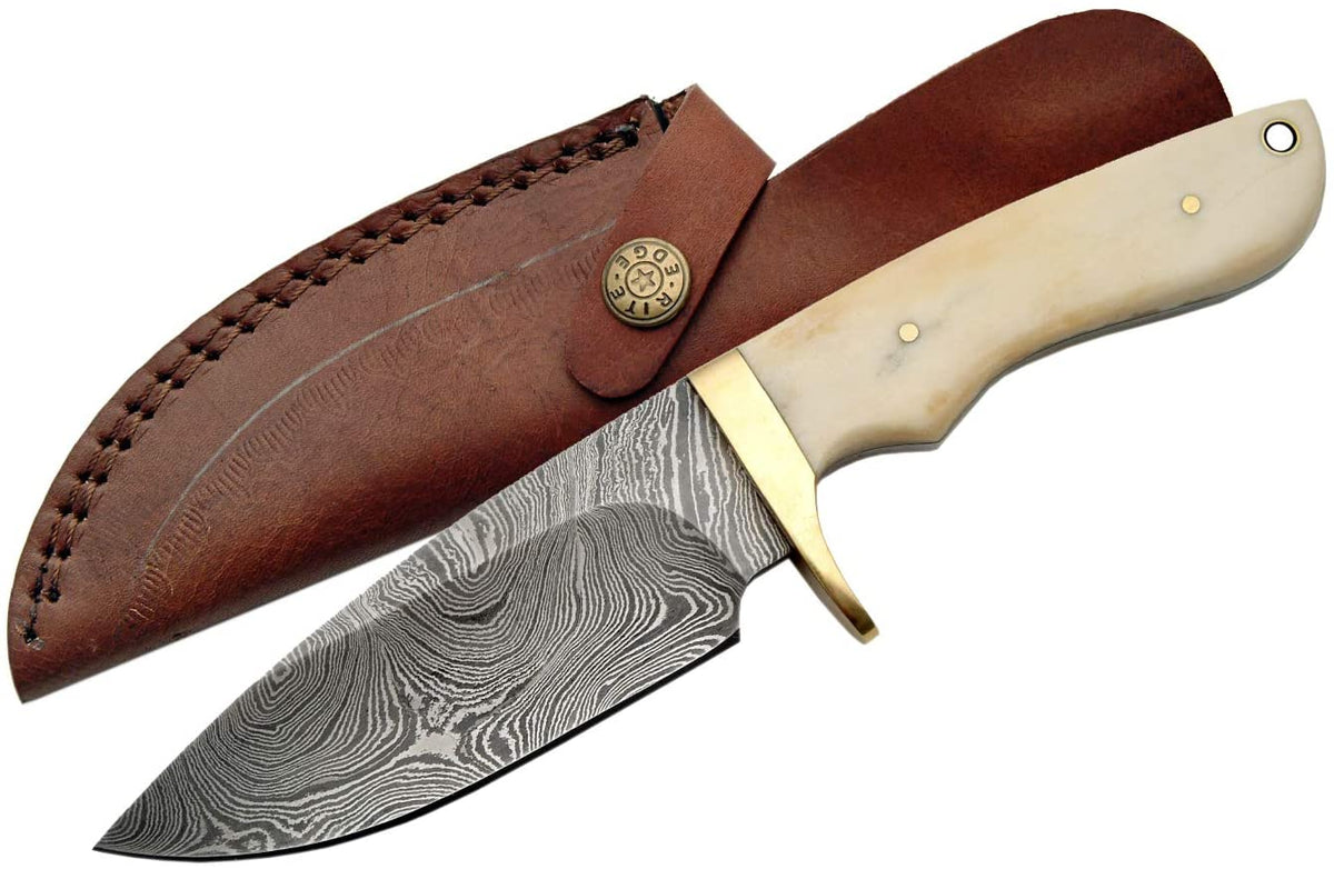 Damascus Steel Hunting Dagger with Burned Fossil hotsell Bone Handle HD 07BB