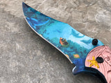 8" Masters Collection Fantasy Copper Mermaid Deep Sea Pocket Knife - Frontier Blades