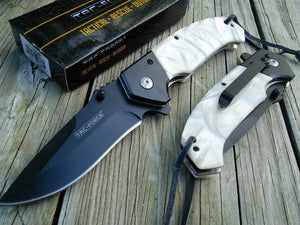 8" TAC FORCE ASSISTED OPEN PEARL HANDLE FOLDING POCKET KNIFE - Frontier Blades
