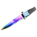 8.5" Tac Force Rainbow Blade Stiletto Assisted Pocket Knife (TF-428RB) - Frontier Blades