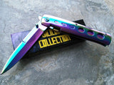 TAC FORCE SPRING ASSISTED TACTICAL RAINBOW SPECTRUM SICILIAN STILETTO FOLDER - Frontier Blades