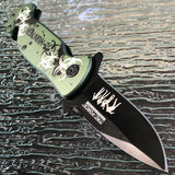 7.5" Z-Hunter Zombie Green Biohazard Assisted Fantasy Pocket Knife - Frontier Blades