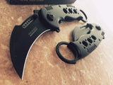 7.75" Tac Force Black Tactical Karambit Claw Folding Pocket Knife - Frontier Blades