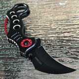 8" Tac Force Spring Assisted Tactical Black Karambit Claw Pocket Knife - Frontier Blades