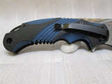 MTech USA Xtreme Ballistic Black Blue Spring Assisted Pocket Knife - Frontier Blades