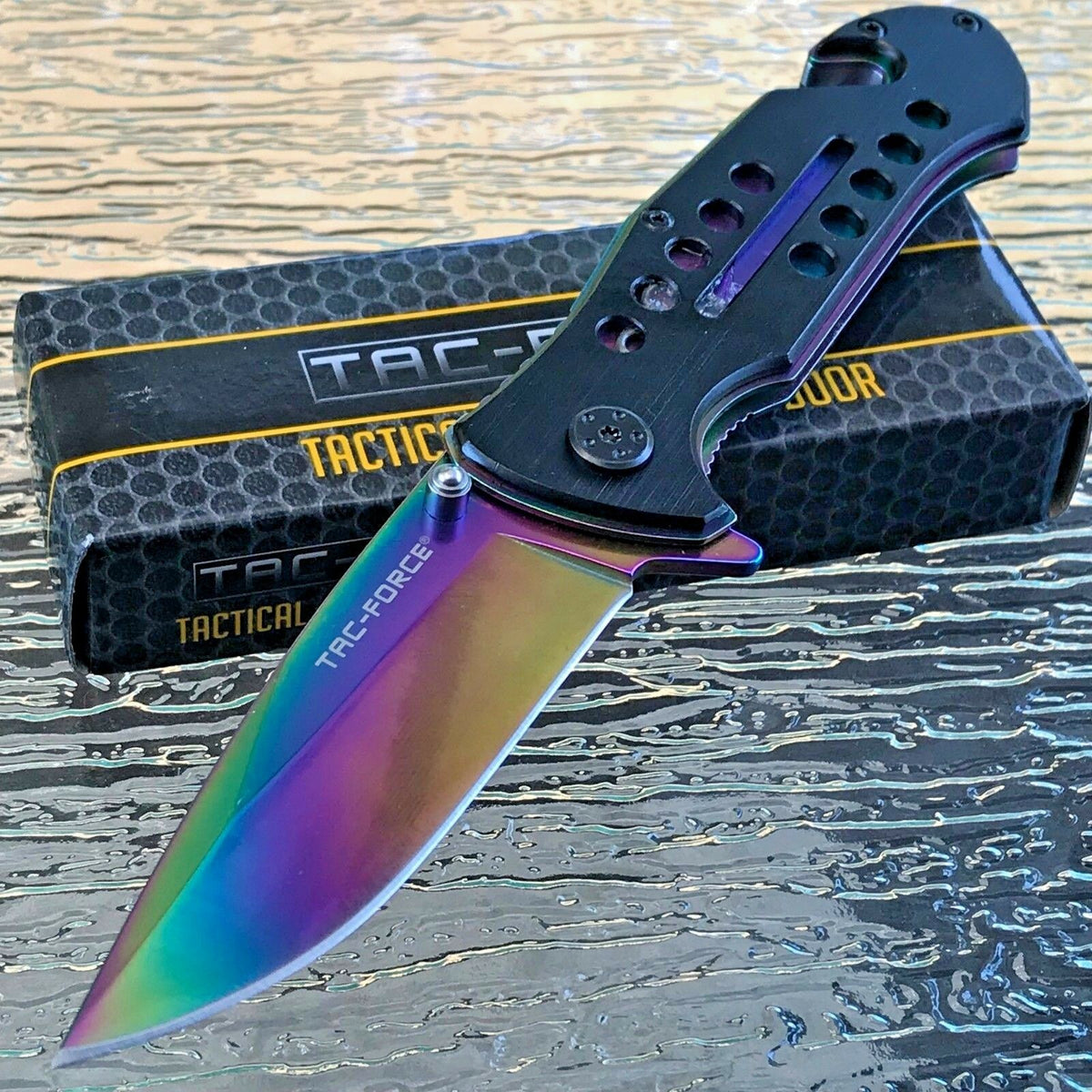 8 Rainbow Color Tactical Wolf Handle Spring Assisted Open Folding Pocket  Knife