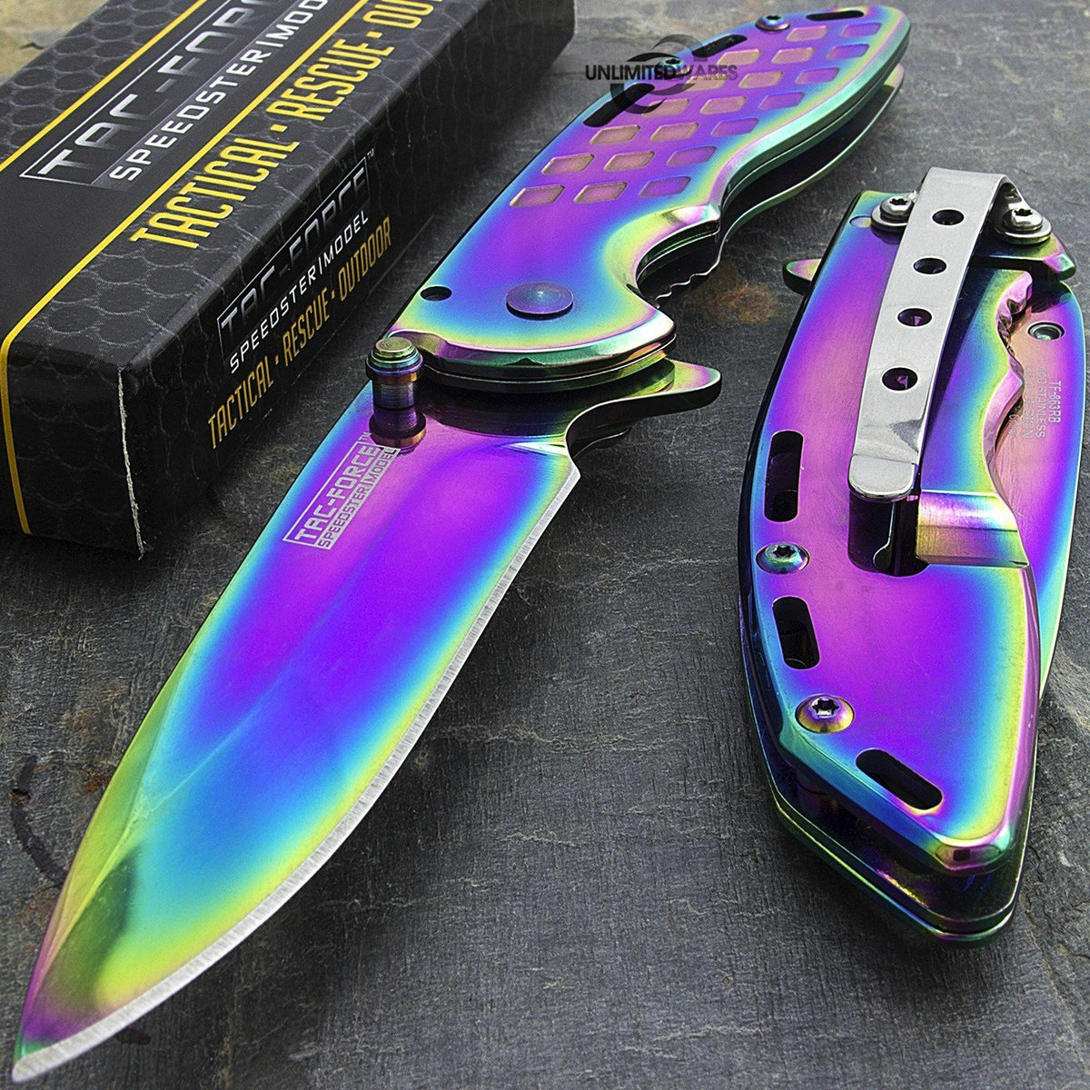 14 Unit Knife Set, Rainbow Titanium Coating