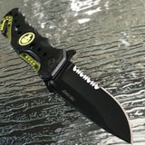 7.75" Tac Force Punisher Skull Green & Black Fantasy Pocket Knife - Frontier Blades