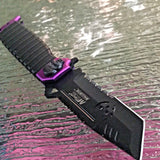 8.75" Mtech USA Assisted Open Tanto Purple Handle Folding Pocket Knife - Frontier Blades