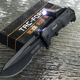 8.5" Tac Force Sheriff Police Pocket Knife w/ LED Light (TF-875BK) - Frontier Blades