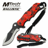 8.25" MTech USA Spring Assisted Red Skull Zombie Fantasy Pocket Knife - Frontier Blades
