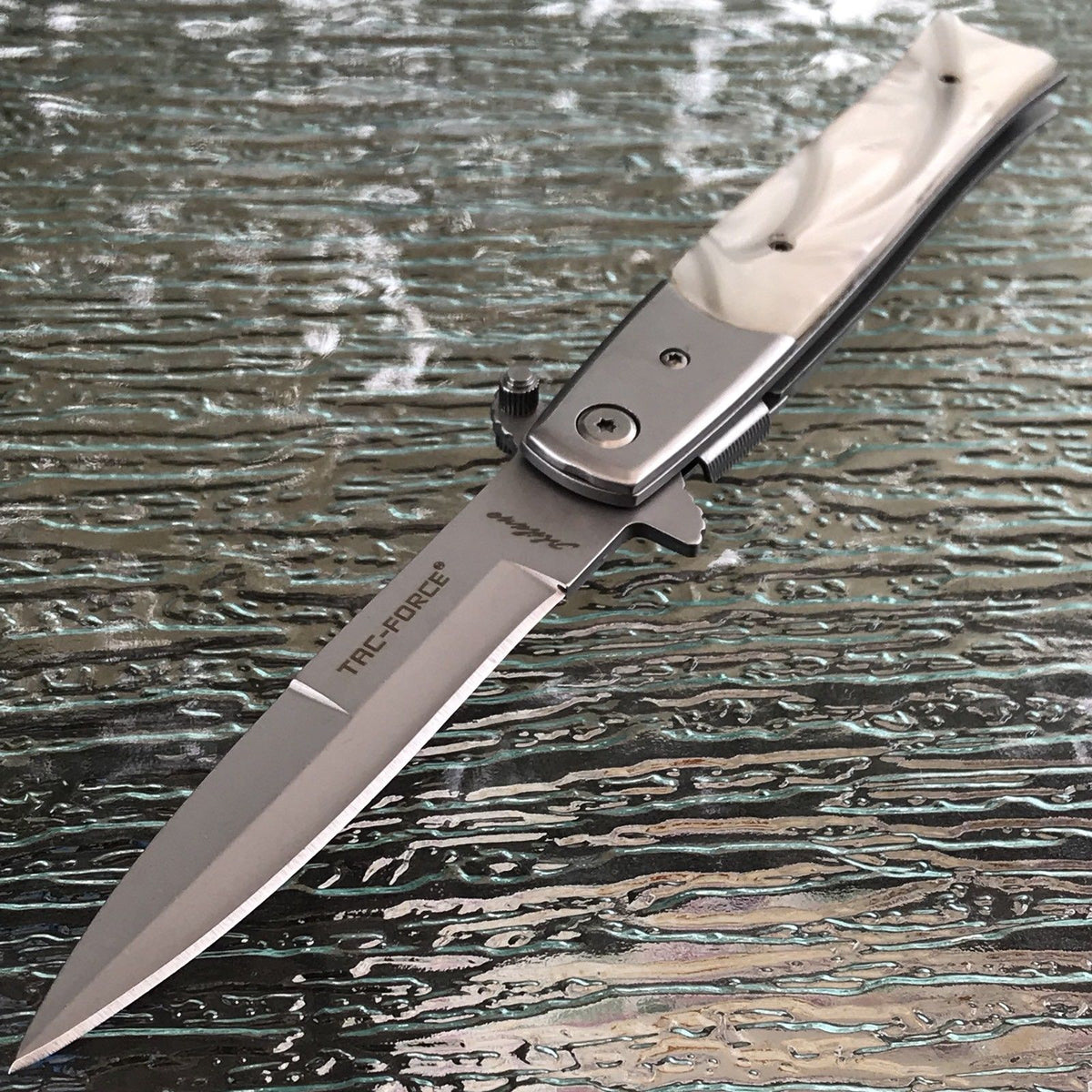 7 Tac Force Pearl Assisted Folding Stiletto Pocket Knife (TF-438P)