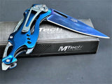 8.25" MTech USA Blue Spring Assisted Tactical Pocket Knife - Frontier Blades