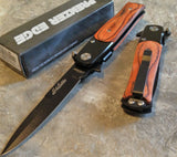 7" Tac Force Pakkawood Mini Milano Stiletto Pocket Knife (TF-438WB) - Frontier Blades