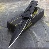8" Tac Force Stiletto Tactical Black Assisted Pocket Knife (TF-719BK) - Frontier Blades