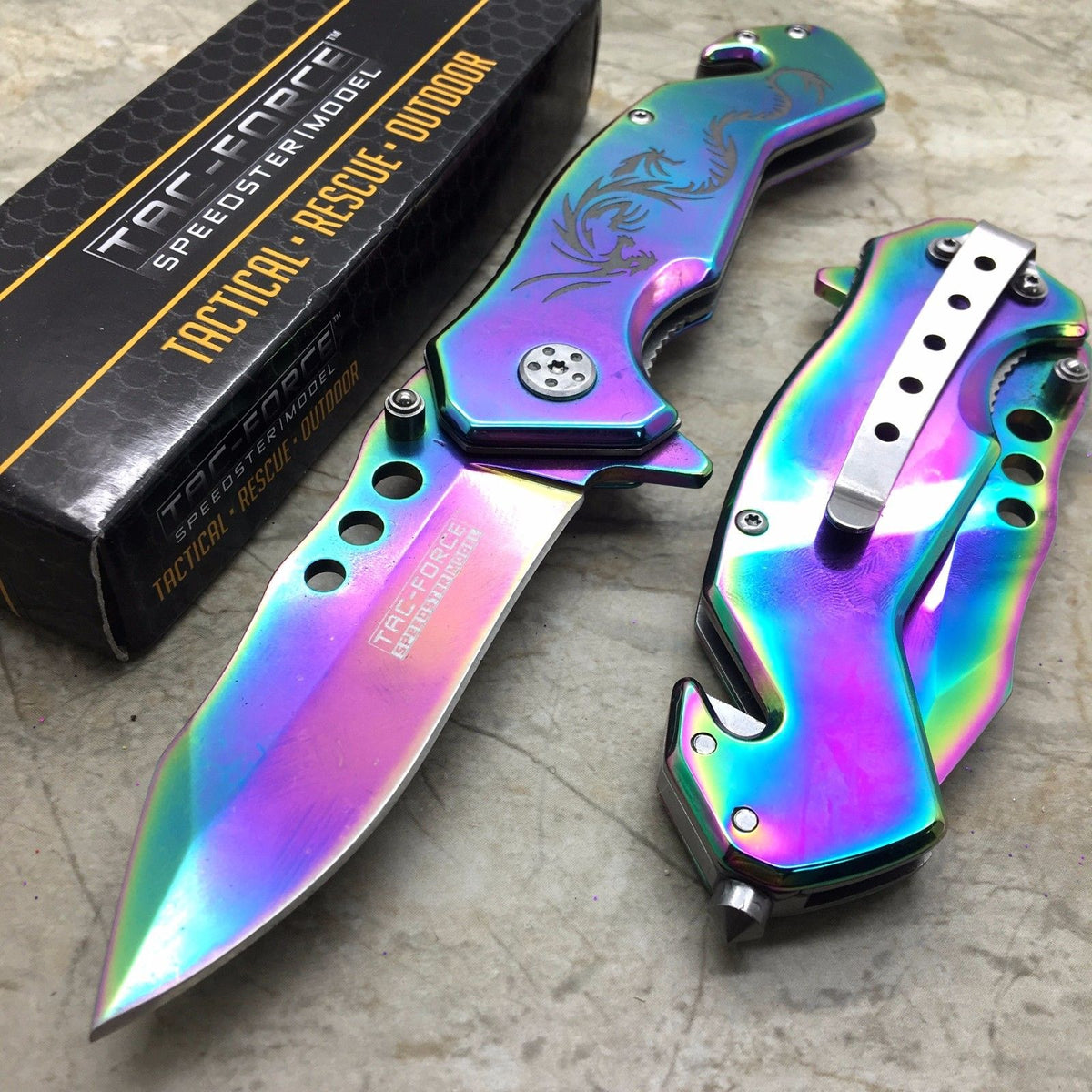 Rainbow Dragon Pocket Knife