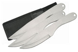 8" Self Defense Heavy Duty 3 Piece Thick Silver Throwing Knives Set's Black Nylon Sheath (210954-3)
