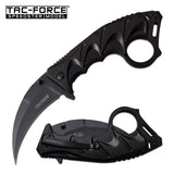 8" Tac Force Karambit Black Tactical Combat Pocket Knife TF-957BK - Frontier Blades
