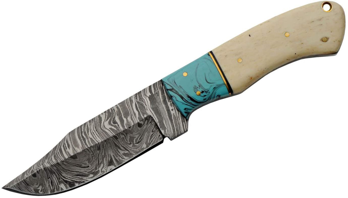 Large Turquoise Folding Hunting Knife W Sheath Auction