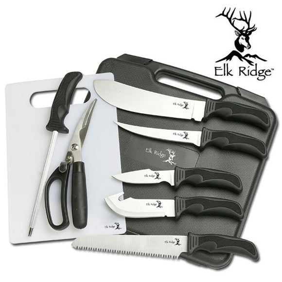 Elk Ridge 9 Piece Hunting Knife Set For Sale (ER-190) - Frontier Blades