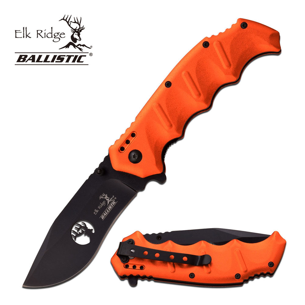 Elk Ridge Ballistic Orange Hunting Folding Knife (ER-A158OR)