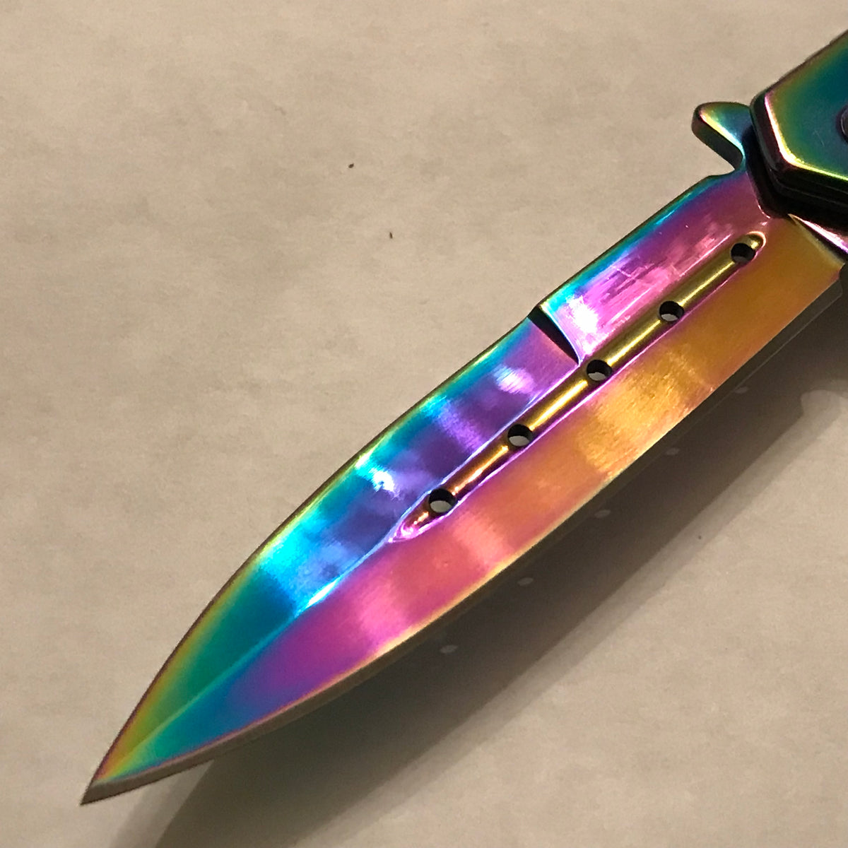 8 PC Titanium Ninja Tactical Survival Knife Set Rainbow