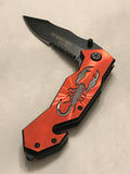 8.5” Dragon Strike Assisted Tactical Red Scorpion Pocket Knife - Frontier Blades