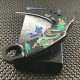 8" Dark Side Blades Green Dragon Karambit Fantasy Pocket Knife