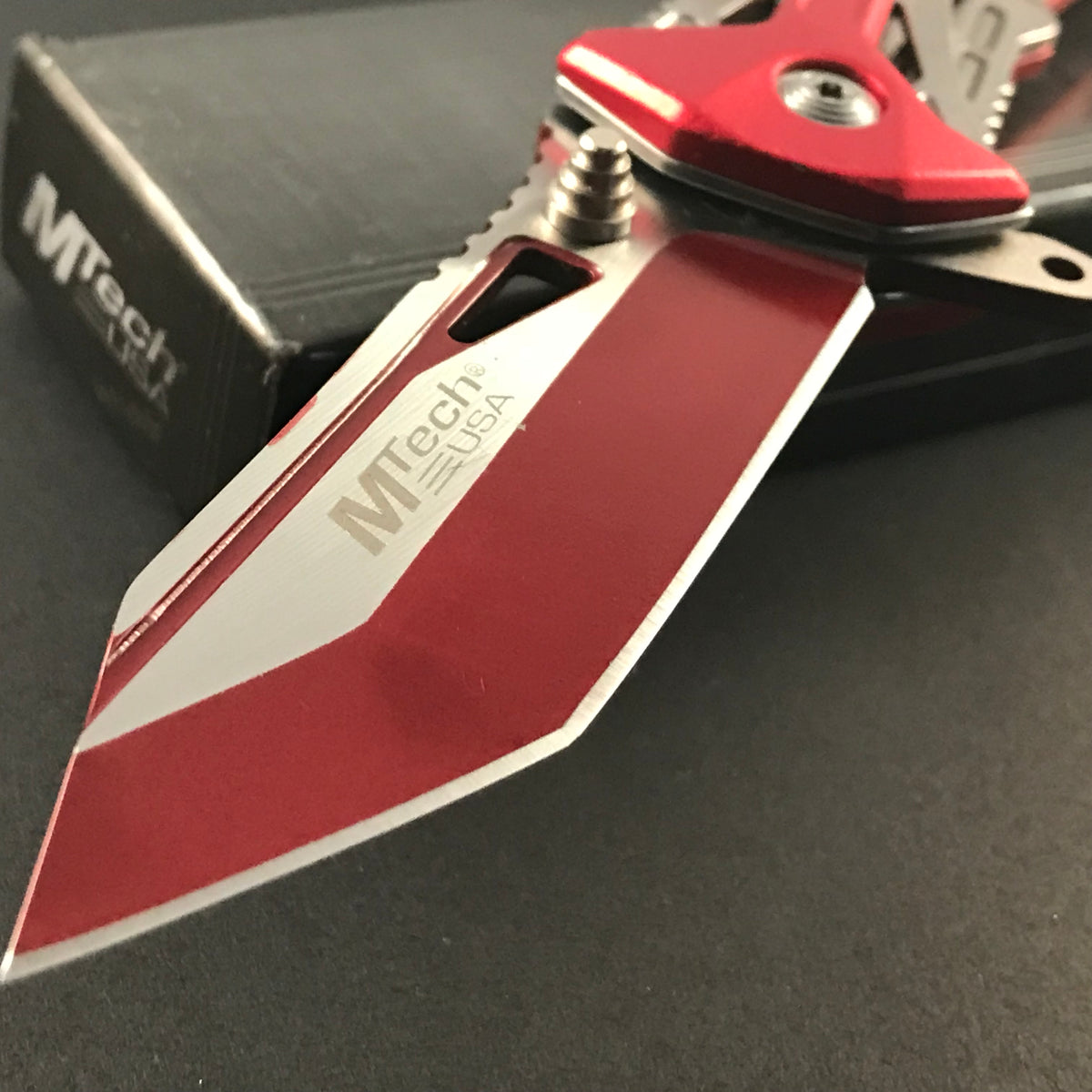 MTech Red Fixed Blade Knife Set