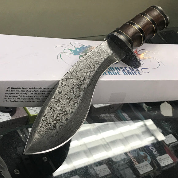 Custom Handmade Damascus Steel Kukri Knife
