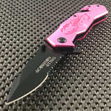 6.5” Tac Force Pink Scorpion Spring Assisted Rescue Fantasy Pocket Knife