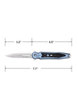 Tac Force Speedster Model cool folding knife with measurements on a white background (TF-2011BL)
