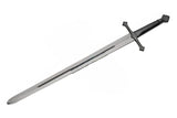 36" Medieval Knight Sword – Stainless Steel Display Blade with Black Leather Grip & Scabbard