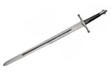 36" Medieval Prince Sword – Stainless Steel Replica with Black Leather Grip & Scabbard