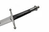 36" Medieval Prince Sword – Stainless Steel Replica with Black Leather Grip & Scabbard