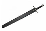 36" Medieval Prince Sword – Stainless Steel Replica with Black Leather Grip & Scabbard