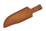 Brown leather belt knife sheath on a white background