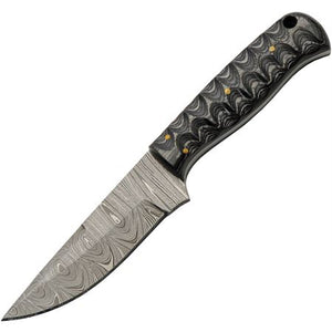 Damascus Steel Black Wood Skinning Knife DM-1360