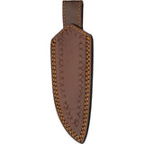 Damascus Steel Black Wood Skinning Knife DM-1360's leather sheath