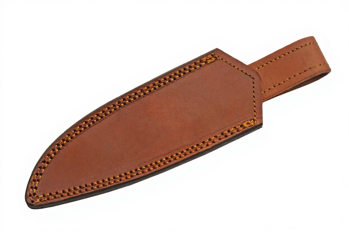 Damascus Steel Tree Ridge Hunter - Full Tang W/ Black & Green Micarta