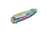 Howling Wolf Rainbow Assisted Cool Pocket Knife For Sale Closed View (300403-RB)