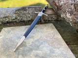 14" Medieval Silver & Black Fixed Blade Claymore Dagger W/ Scabbard