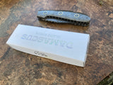7" Custom Handmade Lockback Damascus Folding Pocket Knife - Frontier Blades