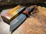 Dark Fantasy Blades Decorative Golden Dragon & Wood-Grained Cool Knife - Frontier Blades