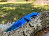 8.25" MTech USA Blue Spring Assisted Tactical Pocket Knife - Frontier Blades