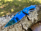 8.25" MTech USA Blue Spring Assisted Tactical Pocket Knife - Frontier Blades