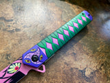 Kokushibo Demon Slayer Inspired Folding Pocket Knife - Anime Katana Tanto Folder