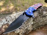 USA 250 Years American Pride Folding Pocket Knife - Semi-Serrated Patriotic Tactical Knife