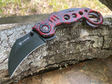 Z-Killer Zombie Red Skull Camo Spring Assisted Karambit - Tactical Folding Pocket Knife